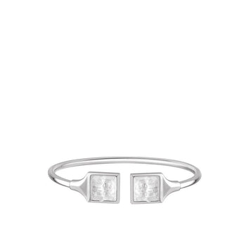 Lalique Bracelet - Arethuse Flexible Bangle - Clear/Silver in Small